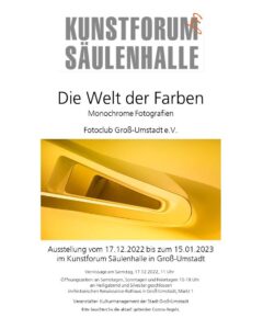 Plakat für die Ausstellung Die Welt der Farben - Monochrome Fotografien des Fotoclub Groß-Umstadt eV.