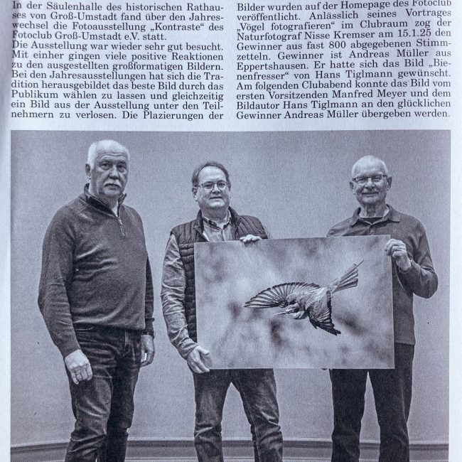 Veröffentlichung im Odenwälder Bote vom 4.2.2025